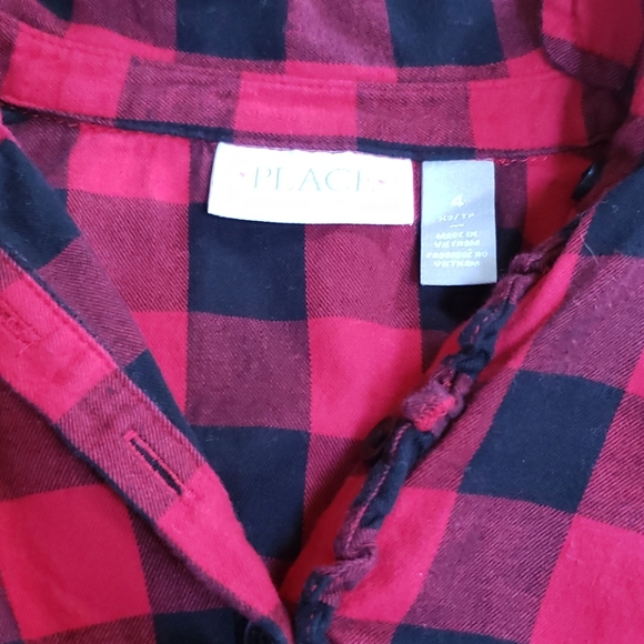 Children's Place Sz 4 Buffalo Plaid Flannel Dress - Picture 2 of 2